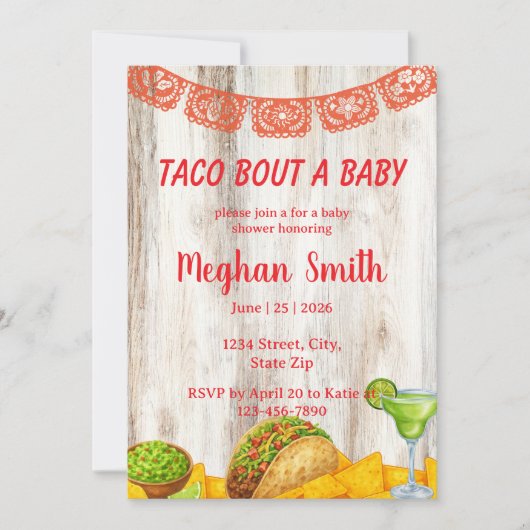 Rustic Taco ‘Bout a Baby Shower Invitation 招待状 (正面)