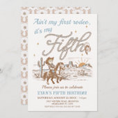 Rustic Tan Aint's My Fist Birthday Fifth Birthday 招待状 (正面/裏面)