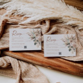 Rustic Tan Boho ウェディングRSVPカード 返信QRコード 出欠カード