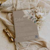 Rustic Tan Boho Wedding Enclosure Details Card ノートカード