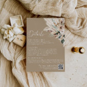 Rustic Tan Boho Wedding Enclosure Details Card ノートカード