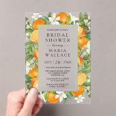 Rustic Tangerine Citrus Orange Bridal Shower アクリル招待状 (インサイチュ (ポータブル))