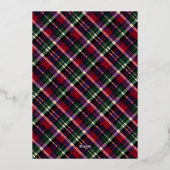 Rustic Tartan Plaid Arch Photo Merry Christmas 箔シーズンカード (裏面)