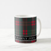 Rustic Tartan Plaid Family Name コーヒーマグカップ (正面右)