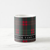 Rustic Tartan Plaid Family Name コーヒーマグカップ (中央)