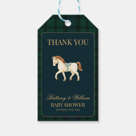 Rustic Tartan Plaid Horse Baby Shower  ギフトタグ