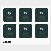 Rustic Tartan Plaid Horse Baby Shower  スクエアシール (シート)