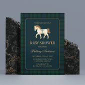 Rustic Tartan Plaid Horse Baby Shower  招待状