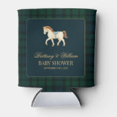 Rustic Tartan Plaid Horse Baby Shower 缶クーラー (正面)