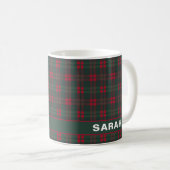 Rustic Tartan Plaid Name コーヒーマグカップ (正面右)