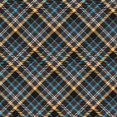 Rustic Tartan Towel – Blue Yellow Gift for Guys バスタオルセット