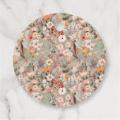 Rustic Taupe Floral Wedding Custom Name Thank You フェイバータグ (裏面)