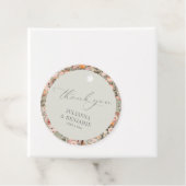 Rustic Taupe Floral Wedding Custom Name Thank You フェイバータグ (インサイチュ)