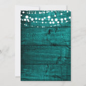  Rustic Teal Wood Nothing Fancy Just Love Wedding 招待状 (裏面)