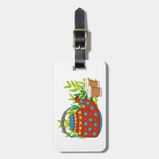 Rustic Teapot Cute Trendy Modern Mug ラゲッジタグ (正面縦)