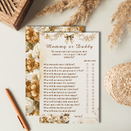 Rustic Teddy Bear Flowers Mommy or Daddy Game