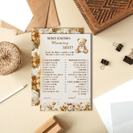 Rustic Teddy Bear Who Knows Mommy Best Baby Shower