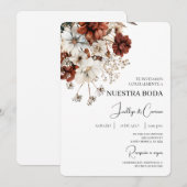 Rustic Terracota Spanish Wedding Invitation 招待状 (正面/裏面)