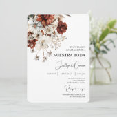 Rustic Terracota Spanish Wedding Invitation 招待状 (スタンド正面)