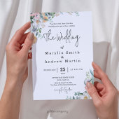 Rustic Terracotta and Orange Autumn Floral wedding 招待状