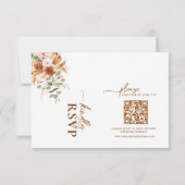 Rustic Terracotta & Blush Floral QR Code RSVP Card (裏面)