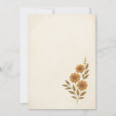 Rustic Terracotta Boho Floral Wedding 招待状 (裏面)