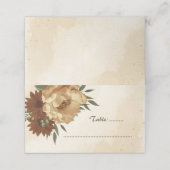 rustic terracotta floral botanical wedding プレイスカード (外部開封)
