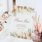 Rustic Terracotta Floral Flower Bar 台座サイン