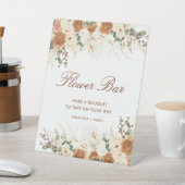 Rustic Terracotta Floral Flower Bar 台座サイン (インサイチュ)