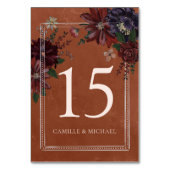 Rustic Terracotta Floral Table Number Sign テーブルナンバー (裏面)