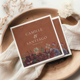 Rustic Terracotta Floral Wedding  スタンダードカクテルナプキン