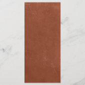 Rustic Terracotta Floral Wedding Menu Card  メニュー (裏面)