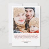 Rustic Terracotta Gingham Plaid Christmas Photo シーズンカード (裏面)