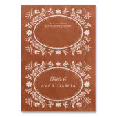 Rustic Terracotta Mexican Wedding テーブルナンバー (正面)