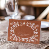 Rustic Terracotta Mexican Wedding テーブルナンバー