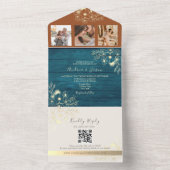 Rustic Terracotta Teal Fall Wedding オールインワン招待状 (内側)