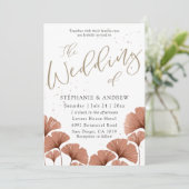 Rustic Terracotta Watercolor Botanical Wedding 招待状 (スタンド正面)