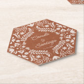 Rustic Terracotta Wedding ペーパーコースター (アングル)
