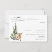 Rustic Texas Cactus & Cow Wedding RSVP (正面)