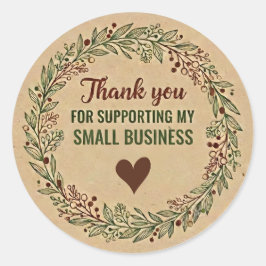 Rustic Thank You Business Sticker – Packaging Labe ラウンドシール