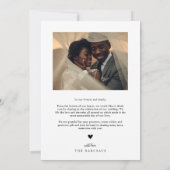 Rustic Thank You Script ウェディング 縦型 写真入り サンキューカード (裏面)