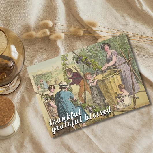 Rustic Thankful Grateful Blessed Grape Harvest シーズンカード