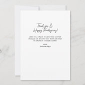 Rustic Thankful Photo Thanksgiving Baby Shower サンキューカード (裏面)