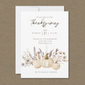 Rustic Thanksgiving Dinner Pumpkin 招待状