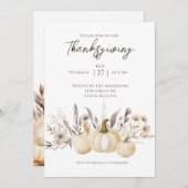 Rustic Thanksgiving Dinner Pumpkin  招待状 (正面/裏面)