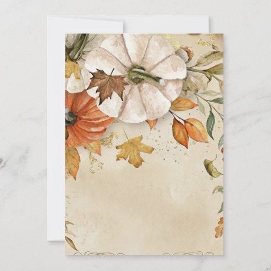 Rustic Thanksgiving Dinner Pumpkin Invitation 招待状 (裏面)