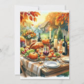 Rustic Thanksgiving Family Friends Dinner 招待状 (裏面)