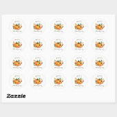 Rustic Thanksgiving Pumpkin Favor Sticker ラウンドシール (シート)