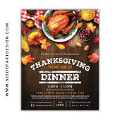 Rustic Thanksgiving Restaurant Dinner Special チラシ