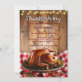 Rustic Thanksgiving Roasted Turkey Baby Shower 招待状 (正面)